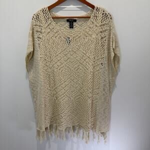 Style & Co. Crochet Top Women's Size 3X Beige NWT